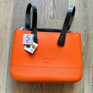 Orange Tote Bag with Black Straps Doubleu Foam Technology